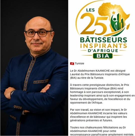 Lauréat du Prix « Les 25 Bâtisseurs Inspirants d'Afrique  »